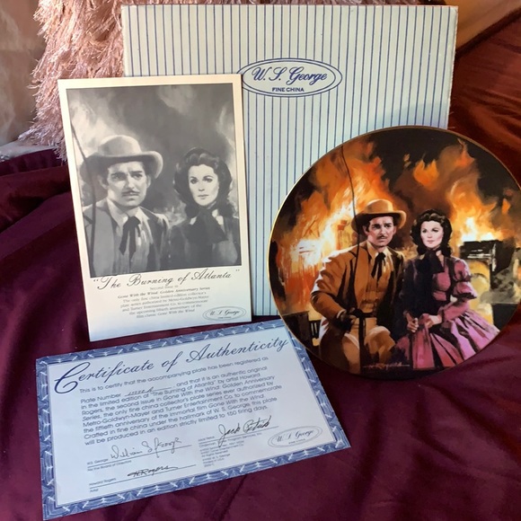 Gone With the Wind “Burning of Atlanta” Golden Anniversary Collector’s Plate - Picture 4 of 4